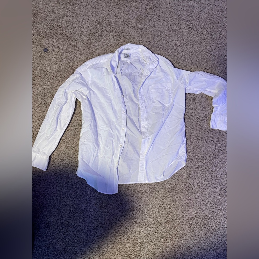 J. Crew White Casual Button Down Shirt